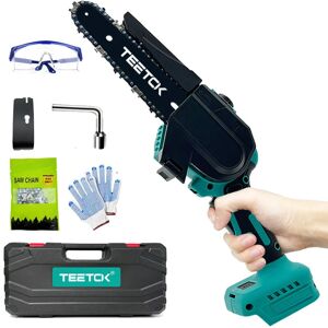 Teetok - Cordless Chainsaw,Battery Powered Chainsaw, 6' Cordless Electric Chainsaw, Mini Portable Brushless Woodworking Saw, with Case (Without