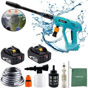 Teetok - Cordless High Pressure Washer Spray Water Gun Power Jet Wash Car Cleaner 18V + 2x 5.5A Battery ( Not Included Charger),Compatible with