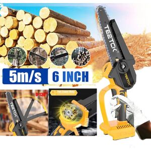 TEETOK Cordless mini chainsaw, 15.2cm trimming chainsaw, mini chainsaw battery power supply cordless mini chainsaw, (No Battery),Compatible with Dewalt 20V