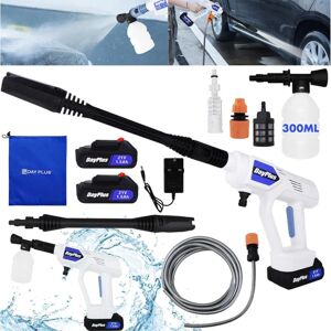 BRIEFNESS Cordless Pressure Cleaner Portable Pressure Washer Lightweight Cordless Jet Wash Car Washer with 1.5Ah Battery Foam Generator Nozzle Water Pump 5M