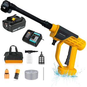 Teetok - Cordless Pressure Washer, 18v Battery Jet Wash 6 In 1 Nozzle, Foam Pot, 16ft Hose For Patio Cleaning And Car Washing, Portable Power Washer