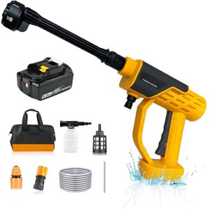 TEETOK Cordless Pressure Washer, 18v Jet Wash 6 In 1 Nozzle, Foam Pot, 16ft Hose For Patio Cleaning And Car Washing, Portable Power Washer Compatible With