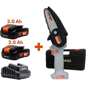 Daewoo - u-force Cordless Handheld Mini Chainsaw 10cm with Hard Case + 2 x 2.0Ah Battery + Charger