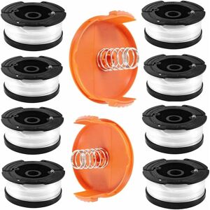 DENUOTOP String Spool for Black and Decker String Trimmers, 8 String Spool with 2 Spool Covers and 2 Springs, Spools A6481 A6485 Compatible with Black and