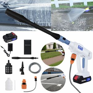 BRIEFNESS Cordless Power Washer Gun 21V Electric Portable Pressure Cleaner Battery & Charger for Home Travel Garden Yard with 5M/25CM Hose Portable Jet Wash