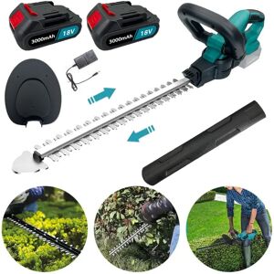 Teetok - Electric hedge trimmers,44cm Cordless Hedge Trimmer Cutter +2x3.0A Battery +Charger,Compatible with Makita 18V Battery