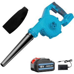 TEETOK Electric leaf blowers and vacuums, 2 In 1 Cordless Leaf Blower，Cordless Air Blower， Garden Snow Dust Leaf Electric Suction Vacuum+5.5A Battery +Fast