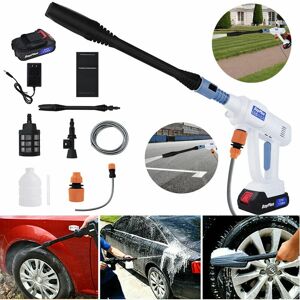 Briefness - High Pressure Wash Gun Jet Washer Kit Spray Nozzle Cleaning Cleaner Hose Battery