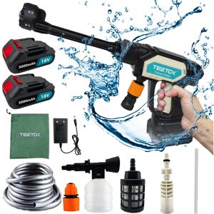Teetok - Electric Pressure Washer, CordlessPortable High Pressure Water Spray Gun Jet Wash Car + 2 Batteries + Charger,Compatible with Makita Battery
