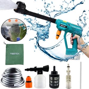 Teetok - Electric pressure washers,6 in 1 Nozzle,Cordless Car High Pressure Washer Jet Water Cleaner,Garden Spray Water Gun ,(Body Only, No