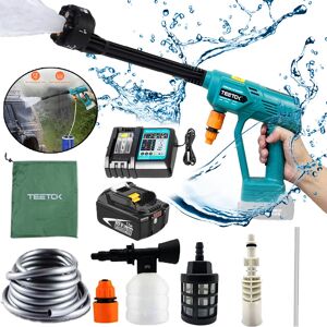 Teetok - Electric pressure washers,6 in 1 Nozzle,Cordless Car High Pressure Washer Jet Water Cleaner,Garden Spray Water Gun ,with 5.5A