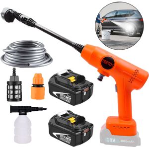 Teetok - Electric pressure washers,Powerful High Performance 1200W Jet Wash For Car Patio Garden Cleaner Water Gun+fittings+2x 5500mAh Battery (Not