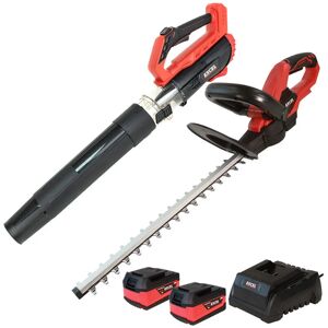 Excel 18V Leaf Blower & Hedge Trimmer 2 x 5.0Ah Batteries & Charger EXL14997:18V