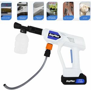 Day Plus - High Pressure Spray Water Gun Cordless Pressure Washer Car Cleaner Portable with 2pcs Batteries