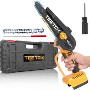 TEETOK Mini chainsaw 6 inches, cordless trimming tool chain saw, portable electric chainsaw, for tree pruning, wood cutting, courtyards, houses, gardens (No