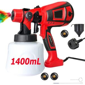 Teetok - Paint guns,1400ML Air Paint Sprayer,850W hvlp Spray Gun with Cleaning & Blowing Joints, 3 Nozzles and 3 Patterns, Easy to Clean, for