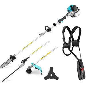 Hillvert - Petrol multifunctional lawn trimmer, brush cutter, hedge trimmer, high pruner