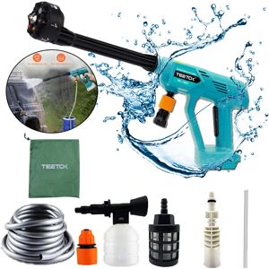 Teetok - Petrol pressure washers,Cordless Battery Pressure Washer, Car High Pressure Washer Jet Water,6 in 1 Nozzle,(Body Only,No