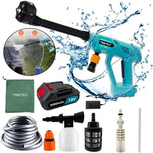 Teetok - Petrol pressure washers,Cordless Battery Pressure Washer, Car High Pressure Washer Jet Water,6 in 1 Nozzle,with 3.0A