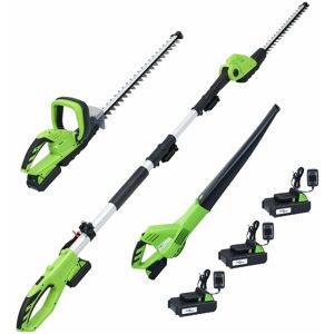 BERKFIELD HOME Royalton 3 Piece Cordless Garden Power Tool Set with Chargers&Batteries