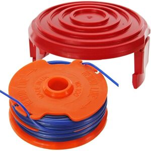 Dual Strimmer Line Spool + Cover Cap Kit compatible with Qualcast GT25 GGT3503 GGT350A1 Trimmer - Spares2go