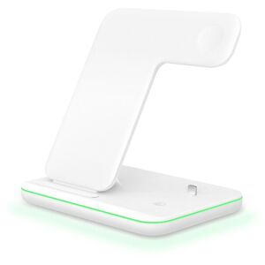 Z5 Wireless Charger 3 in 1 Charger Fast Charging Station, Compatible with Watch Earphone Wireless Charging Stand - White Denuotop