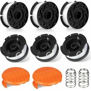 CYSLMUK 10 Pack Trimmer Line Spool Compatible with Black and Decker Trimmers, Brushcutter Line Spool (6 Trimmer Line, 2 Cover, 2 Spring)