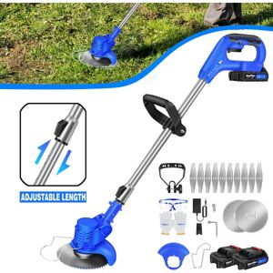 DAYPLUS 10000RPM 3in1 Grass Trimmer Cordless Garden Strimmer +Blades & 2 Battery & Charger