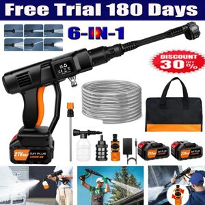DAYPLUS 21V Cordless Car High Pressure Washer Jet Water Wash Cleaner Gun with 2X Battery
