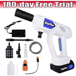 DAYPLUS 21V High Pressure Car Washer Gun Cordless Spray Power Washing Hose Jet+Battery