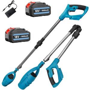 TEETOK 2x Battery 5.5A Cordless Extension Pole Leaf Blower Car Blowers Snow Blowers,Foldable extension pole 116CM,With Charger,for Garden,House,Compatible