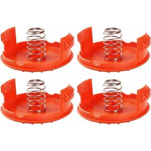 CYSLMUK 4 Pack Spool Caps + 4 Spring Replacement Parts Compatible with black+decker RC-100-P Trimmers