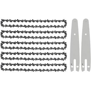 Tinor - 5Pcs 6 Inch Mini Chainsaw Chain with 2Pcs Replacement Saw Chain Bar Spare Parts for Mini Portable Cordless Electric Chainsaw