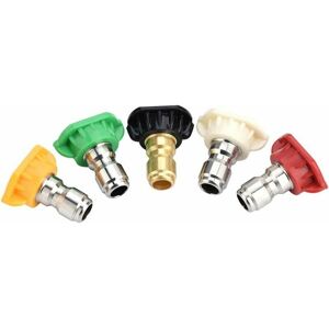 HOOPZI 5Pcs Pressure Washer Nozzle Tips, Multiple Degree Brass / Stainless Steel, Quickly Connect to 4000 psi High Pressure Washer Parts