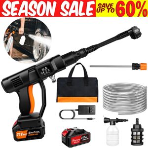 BRIEFNESS 6 in 1 21V Cordless Car High Pressure Washer Jet Water Wash Cleaner Gun Battery