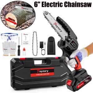 Dayplus - 6 Inch Mini Cordless Chainsaw Electric 21V One-Hand Saw Wood Cutter Power 3000W