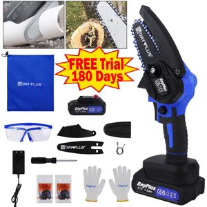 Briefness - 6' Mini Chainsaw Cordless Electric Power Chain Saw Battery Operated Chainsaw for Tree Branch Wood Cutting with Safety Lock and Chain Saw