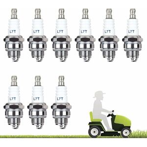 TONCHEAN Brush Cutter Accessory, 10 Pack L7T Spark Plug Chainsaw Spark Plug Brush Cutter Mower for Two-Stroke Engine Hedge Trimmer Brush Cutter (Silver)
