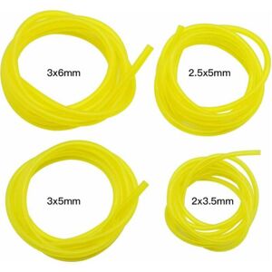 Ccykxa - 4Pcs Fuel Hoses Length 1.5m Universal Fuel Line Pipe Garden Tools Transparent Yellow for Blower Trimmer Chainsaw Lawn Mower Accessories