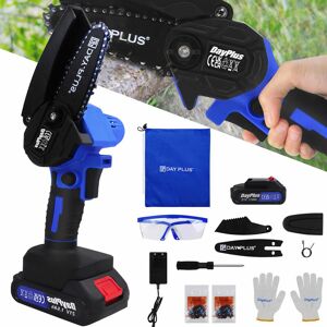 BRIEFNESS Chainsaw Brushless Cordless Chainsaw with 2 Rechargeable Batteries 2 Chains, High-Speed Power Chain Saw for Garden, Courtyard, Tree Branches, Wood