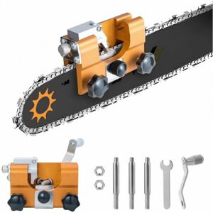 CYSLMUK Chainsaw Sharpener, Chainsaw Chain Sharpening Kit with 3 Carbide Burrs for All Types of Chainsaws, Portable Hand Crank Chainsaw Sharpening Tool, Large