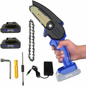 Briefness - Cordless Chainsaw with Battery and Charger, 550W Electric Chainsaw with Safety Lock Mini Chain Saw Trees Cutter Cordless Wood Cutting