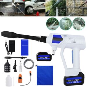 BRIEFNESS Cordless Power Washer, 21V Cordless Pressure Washer with 1.5Ah Rechargeable Battery, 6-in-1 Adjustable Nozzles, Portable Pressure Washer for Car