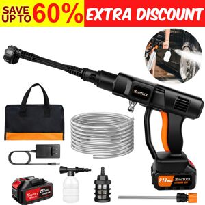 BRIEFNESS Cordless Pressure Washer Cleaner Gun 200PSI High Pressure Nozzles Foam Generator