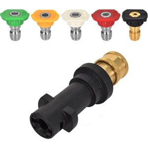 Csparkv - 1 Set Pressure Washer Adapter, 1/4 Quick Connect Compatible for Karcher Karcher K2-K7, with 5PCS Multi-Degree Nozzle Tips, Pressure Washer