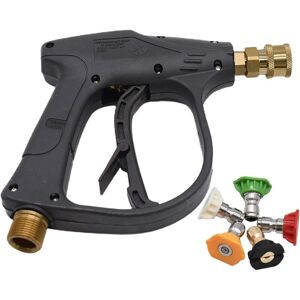 1 Set Pressure Washer Gun with 5 Spray Nozzles, 4000 psi 1/4' Quick Connect Foam Lance, M22 Male Thread Jet for Car Washing - Csparkv