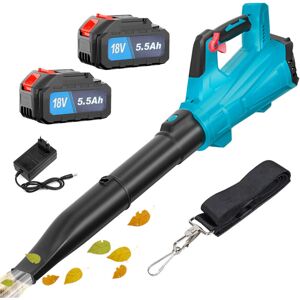 TEETOK Electric leaf blowers,Heavy Duty Powerful Cordless Brushless Garden Air Leaf Blower Shoulder hanging Clear Gardens, Patios, Gutters, Driveways +2x