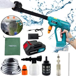 TEETOK Electric pressure washers,6 in 1 Nozzle,Cordless Car High Pressure Washer Jet Water Cleaner,Garden Spray Water Gun ,with 3.0A