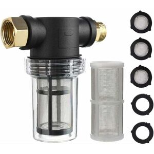 Linghhang - Garden Hose Filter for Pressure Washer Water Inlet, Built-in Sediment Filter, 40 Mesh Screen, Extra 100 Mesh