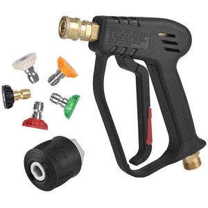 CSPARKV High Pressure Washer Gun, 4000 psi, M22 (14mm) Interface and Karcher Quick Connect with 5 Water Nozzle Tips for Car Cleaning